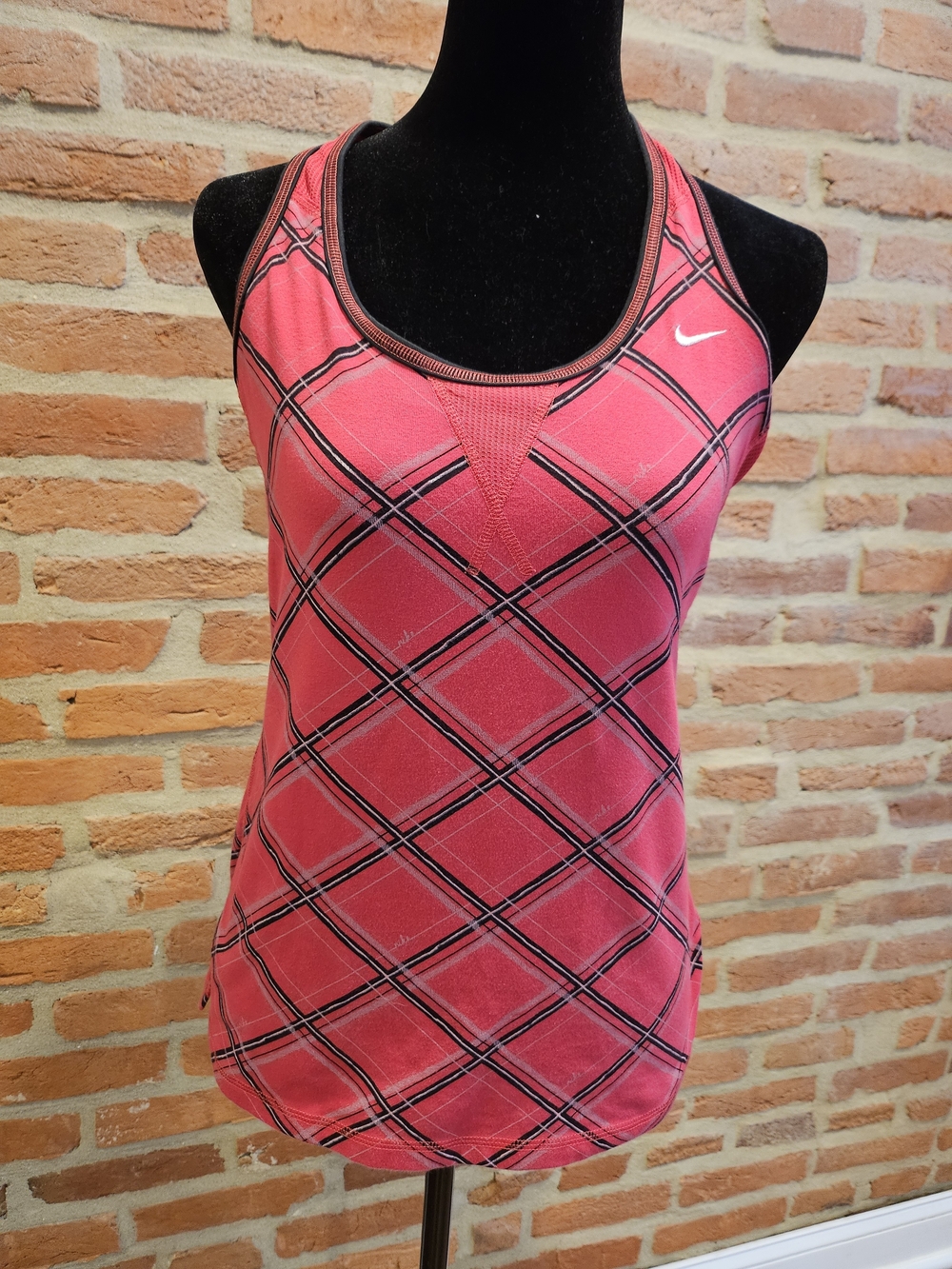 Nike Pink Plaid Racerback Tank Top